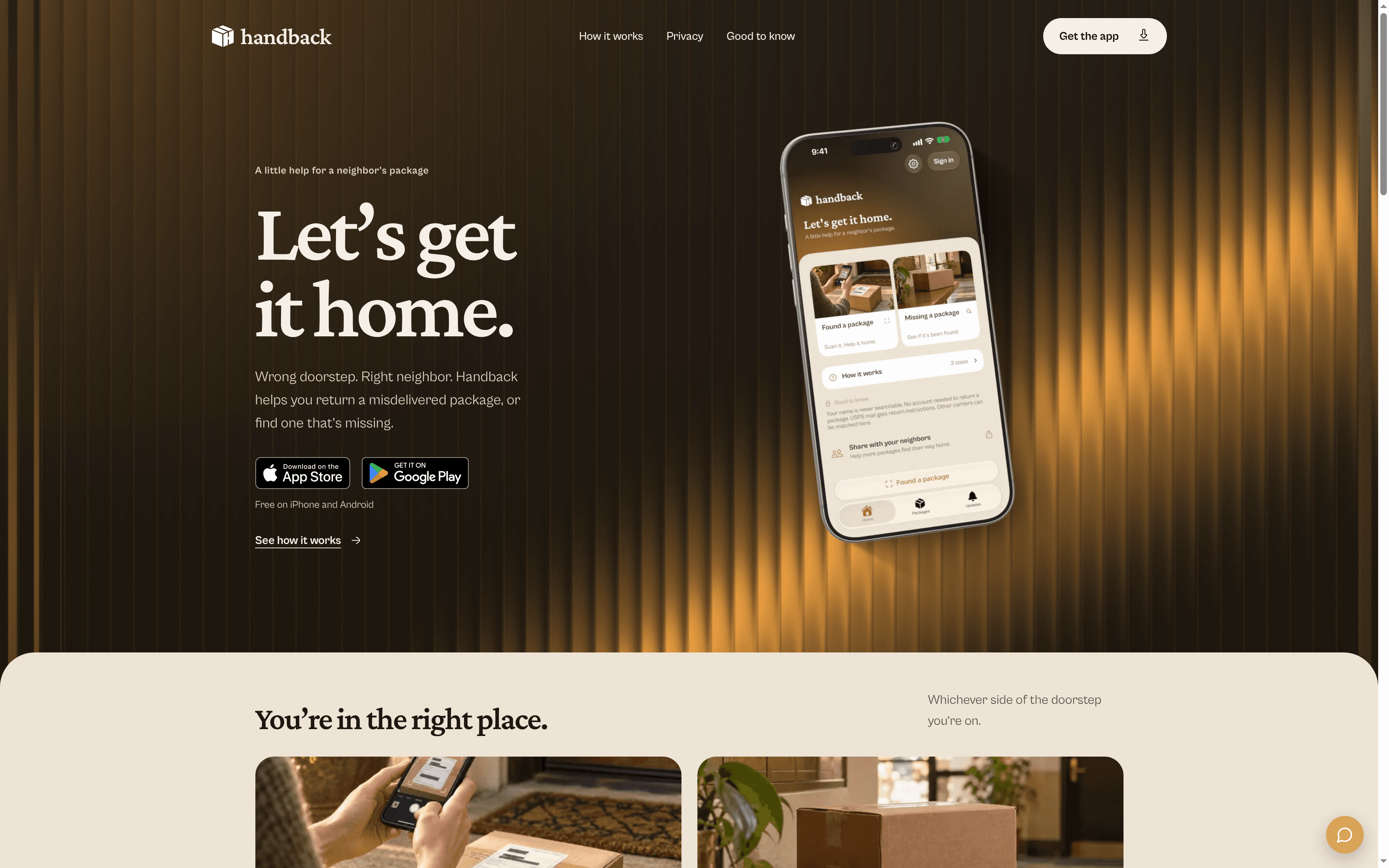 Handback — Misdelivered package recovery