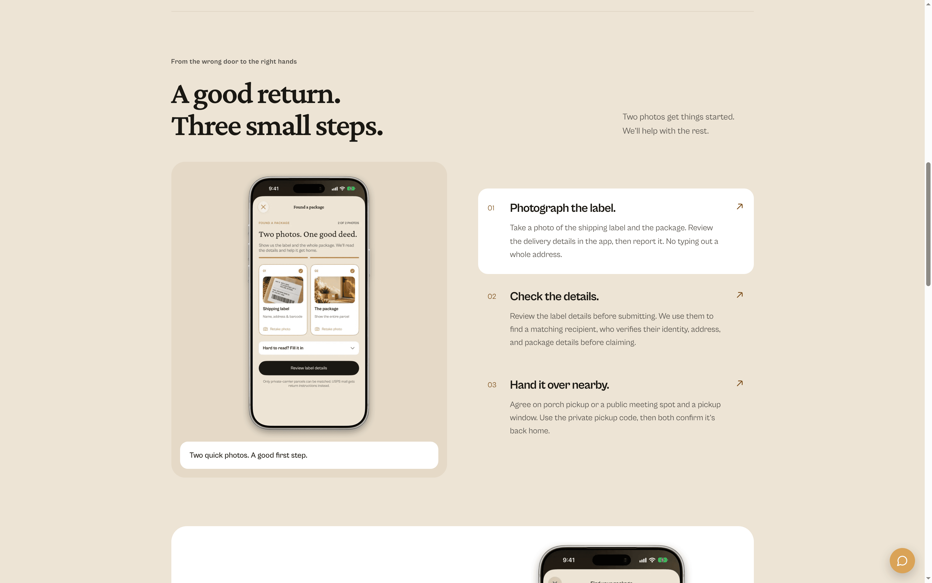 Handback site — how it works section